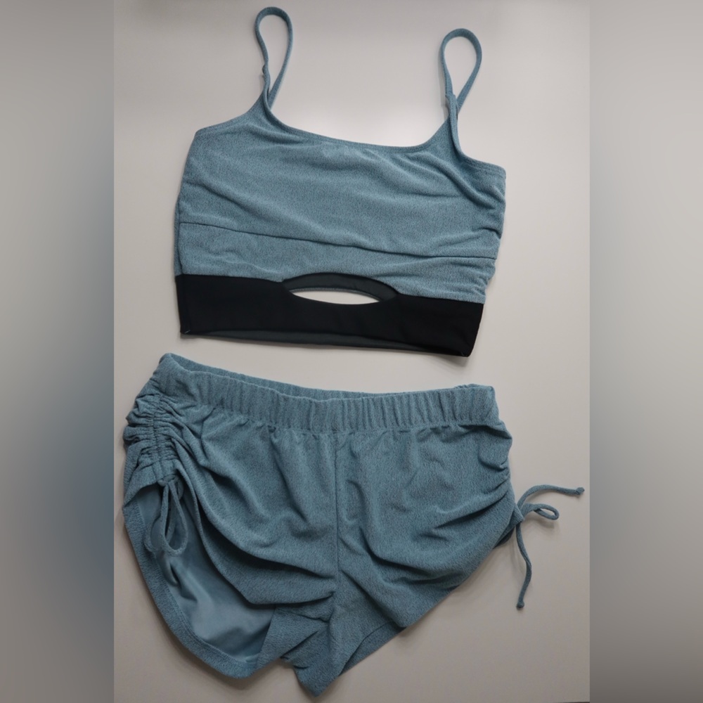 Five Dance wear Dusty Blue Limited Edition Workout Set for Dance Top and Bottom
